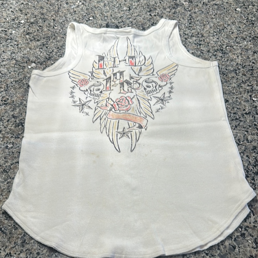Harley-Davidson White Pink Graphic Tank Top